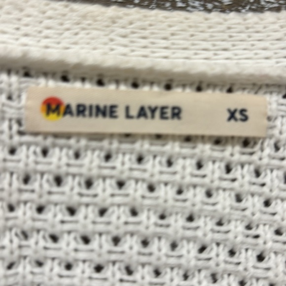 Marine Layer cream waffle open knit Cardigan size XS - Picture 6 of 9